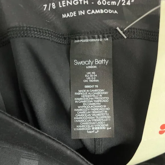 NWT Sweaty Betty All Day 7/8 Length Emboss leggings Black XS Athleisure Active - Picture 9 of 11